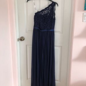 David’s bridal navy blue bridesmaid dress